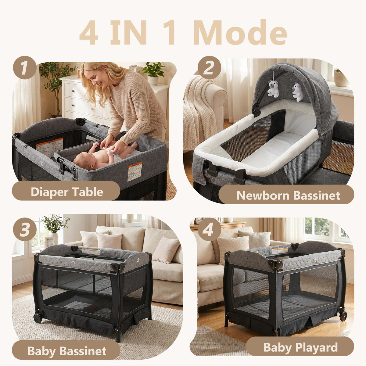 4 in 1 Black Baby Playard Q94860