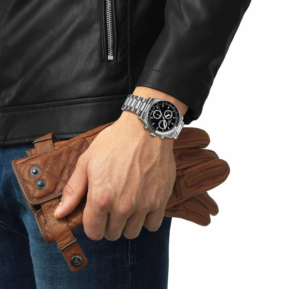 Black Dial 40mm Swiss Quartz Chronograph Men's Watch S139