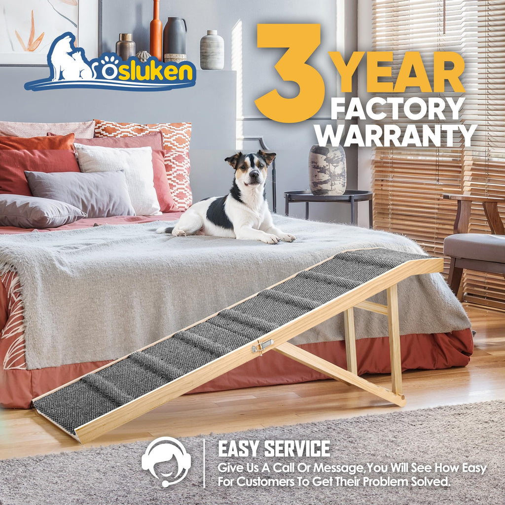 Foldable Dog Ramp with Platform 6 Adjustable Heights Y565311