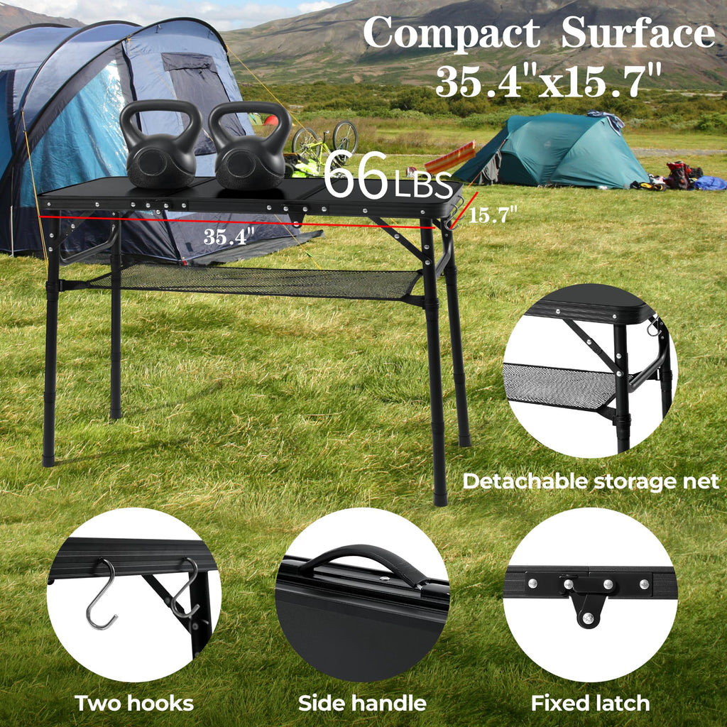 Folding Camping Table with Adjustable Height N2944