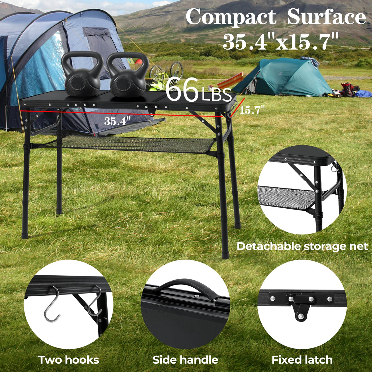 Folding Camping Table with Adjustable Height N2944
