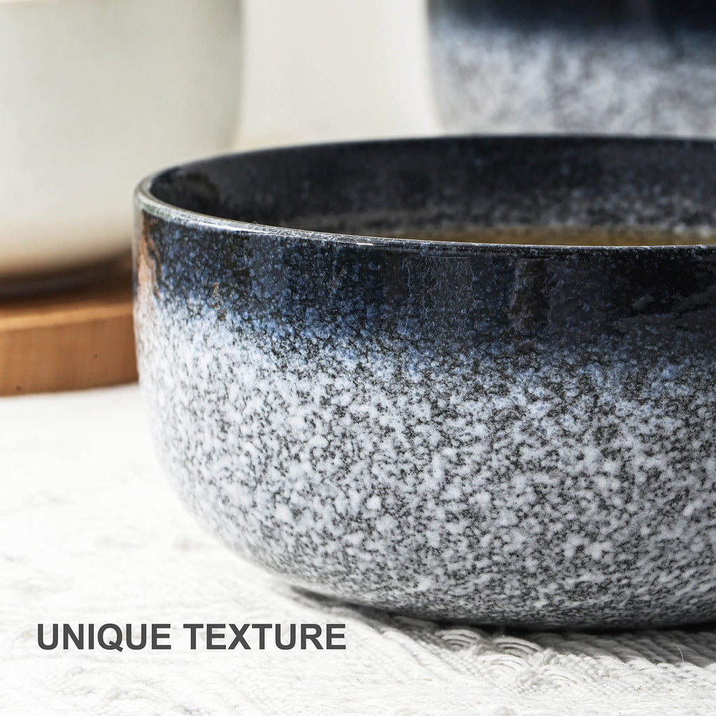 36 Ounce Ceramic Bowl Set of 4 Dark Blue E570334