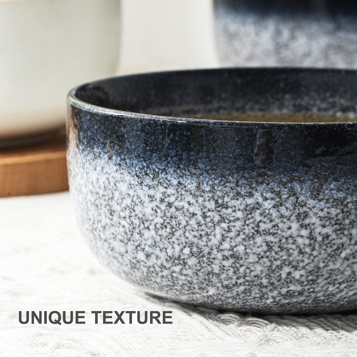 36 Ounce Ceramic Bowl Set of 4 Dark Blue E570334